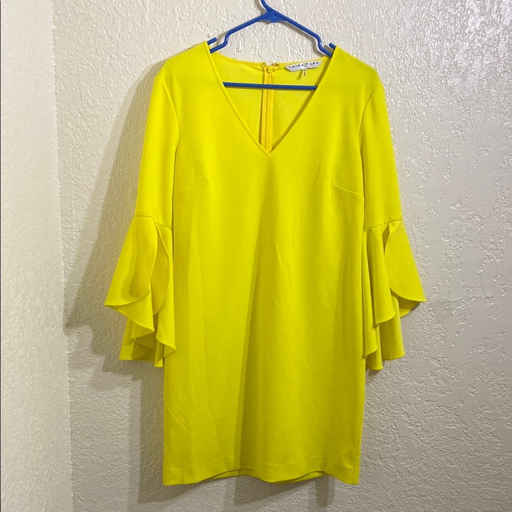 Trina Turk Bright Yellow Midi Dress Women Size 6